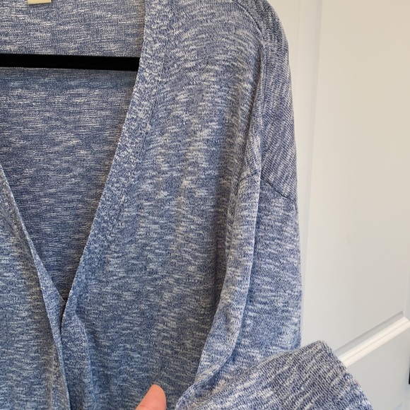 ✨Lucky Brand Blue Heathered Sweater Duster Cardigan✨ - Picture 3 of 5